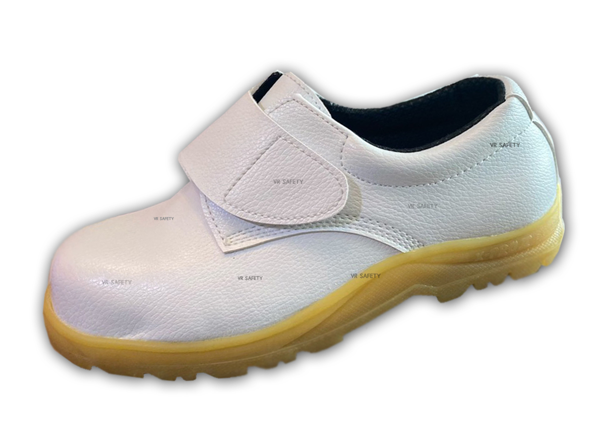 รองเท้าเซฟตี้สีขาว หนังพีวีซี รุ่น PVC-002